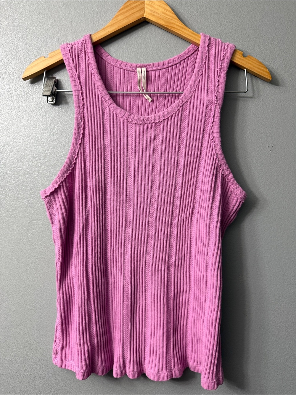 Anthropologie Ribbed Tank Top - Bright Pink xl